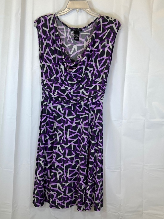 New York & Company Dresses & Skirts - New York & Company Dress Sz M Cowl Neck Dress Gray Purple Worn Once